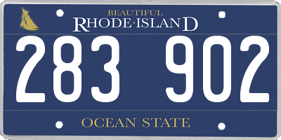 RI license plate 283902