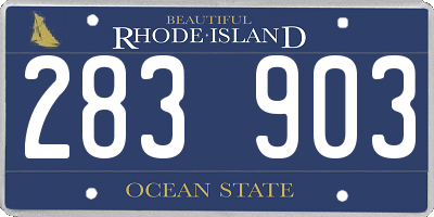 RI license plate 283903