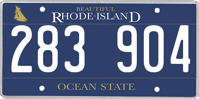 RI license plate 283904