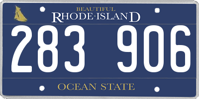 RI license plate 283906