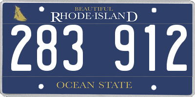RI license plate 283912