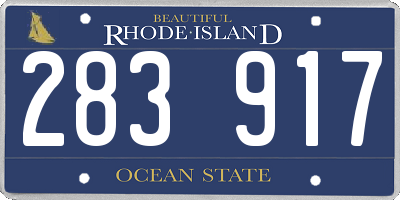 RI license plate 283917