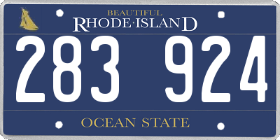 RI license plate 283924