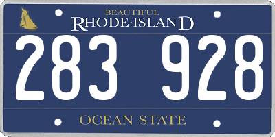 RI license plate 283928