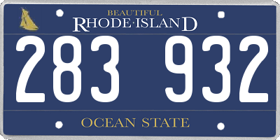 RI license plate 283932