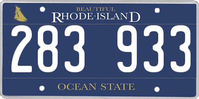 RI license plate 283933