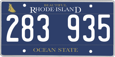 RI license plate 283935