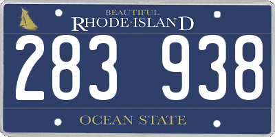 RI license plate 283938