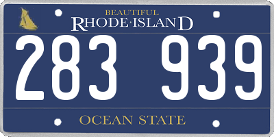 RI license plate 283939