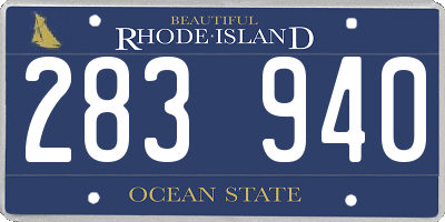 RI license plate 283940