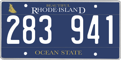 RI license plate 283941