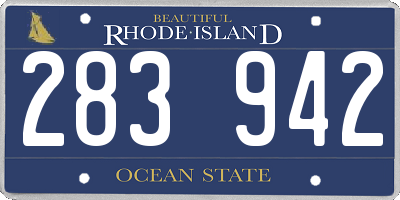 RI license plate 283942