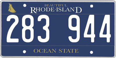 RI license plate 283944