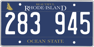 RI license plate 283945