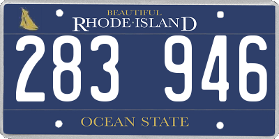 RI license plate 283946