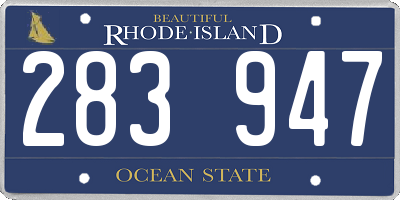 RI license plate 283947