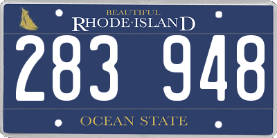 RI license plate 283948