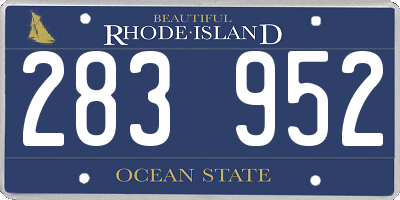 RI license plate 283952