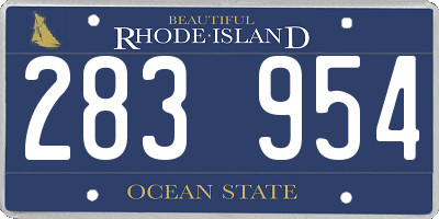 RI license plate 283954