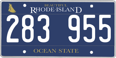 RI license plate 283955
