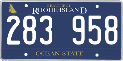 RI license plate 283958