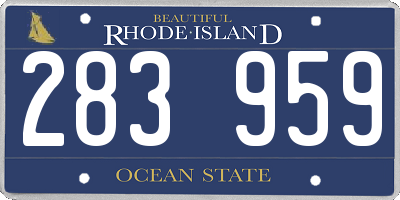 RI license plate 283959
