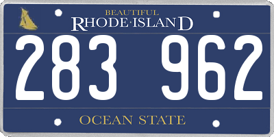 RI license plate 283962