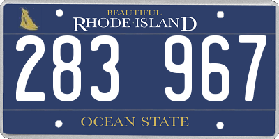RI license plate 283967