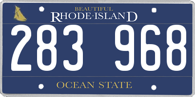 RI license plate 283968