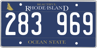 RI license plate 283969