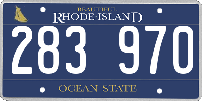 RI license plate 283970
