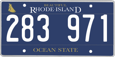 RI license plate 283971