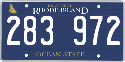RI license plate 283972