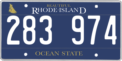 RI license plate 283974
