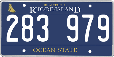 RI license plate 283979