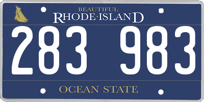 RI license plate 283983