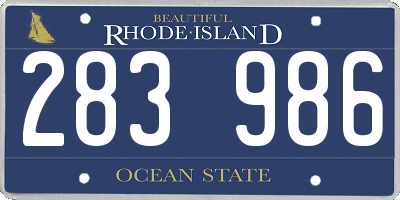 RI license plate 283986