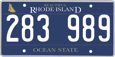 RI license plate 283989