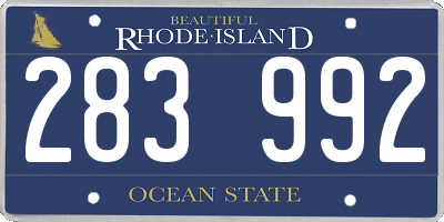 RI license plate 283992