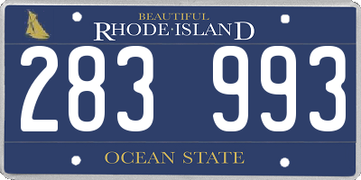 RI license plate 283993