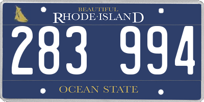 RI license plate 283994