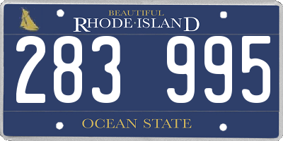 RI license plate 283995