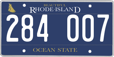 RI license plate 284007