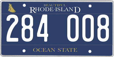RI license plate 284008