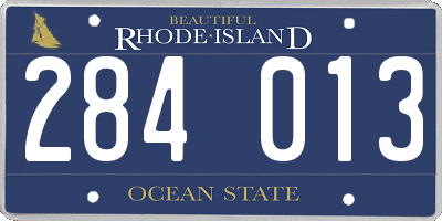 RI license plate 284013