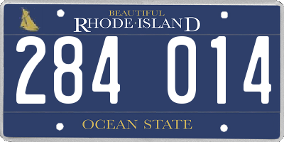 RI license plate 284014