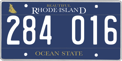 RI license plate 284016