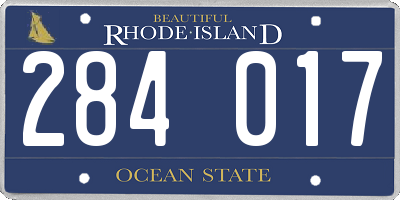 RI license plate 284017