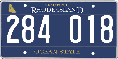 RI license plate 284018