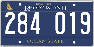 RI license plate 284019